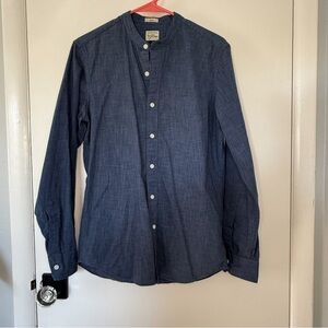 J. Crew slim fit band collar shirt